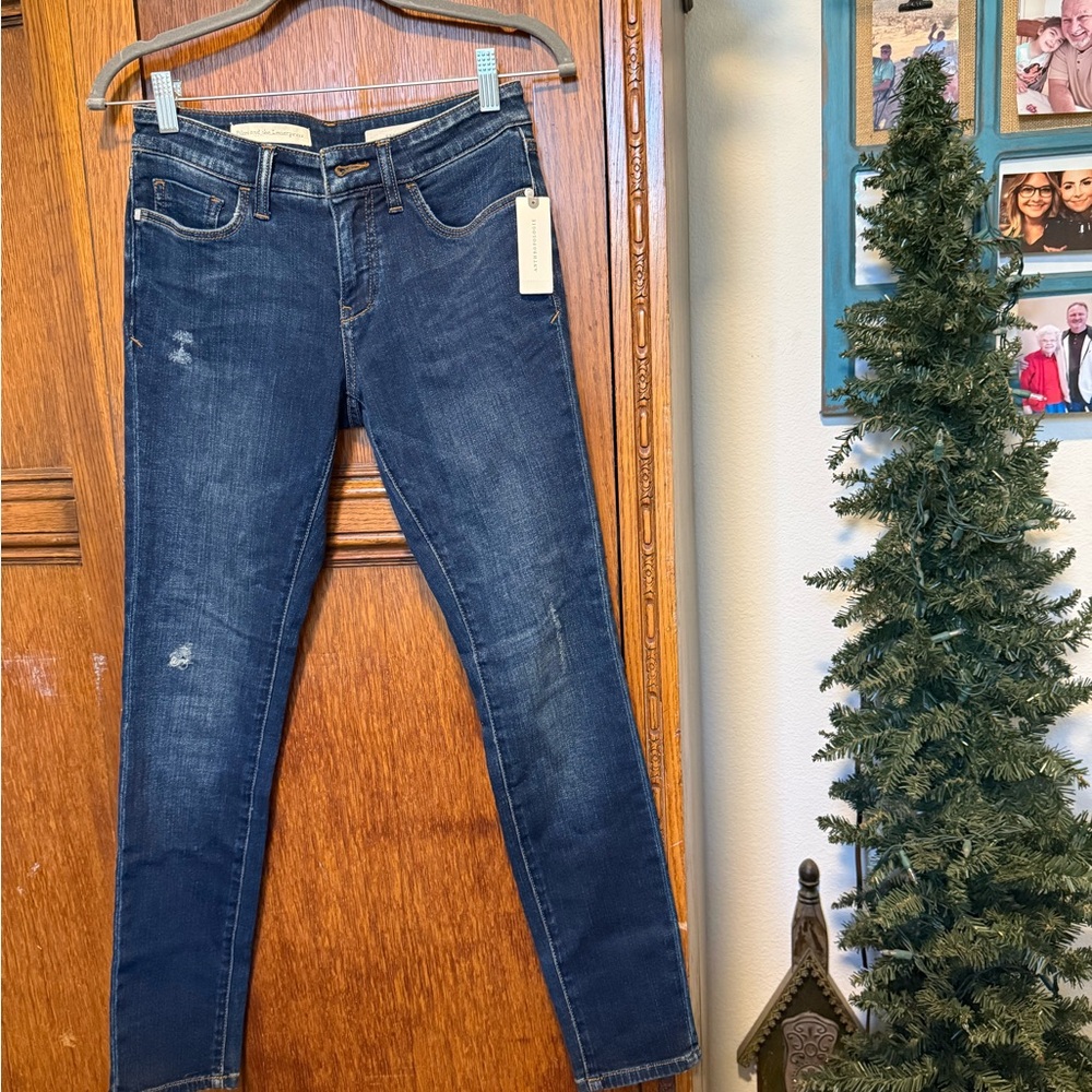Pilcro and the Letterpress Dark Blue Skinny Jeans